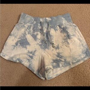 All in Motion Blue and White Athletic Shorts with Elastic Waistband